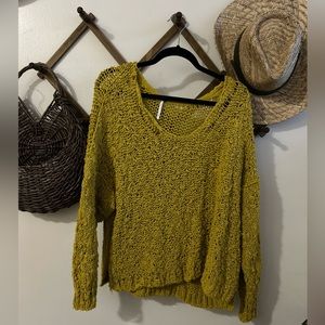 Free People mustard oversized sweater